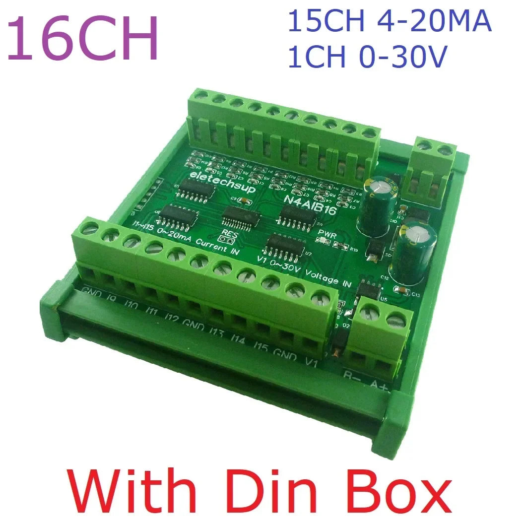 N4AIA08 N4AIB16 N4AIC24 8-24CH 4-20mA Current Transducer – RS485 Modbus RTU Analog Input Module with 12-bit ADC for PLC SCADA