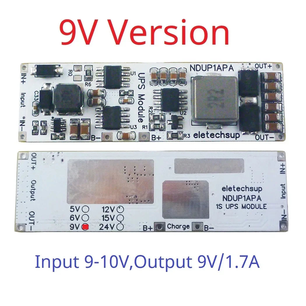 NDUP1APA 15W 2-in-1 UPS Module – 5-24V Uninterruptible Power Supply with 3.7V/4.2V Li-ion Battery Charger & Booster for Router PLC IoT