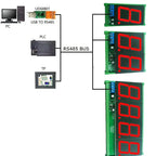 DM18A01 DM18B02 DM18C04 1.8 RS485 Modbus RTU LED Display Module – DC 12V/24V Digital Tube Panel Meter for PLC HMI Industrial Automation