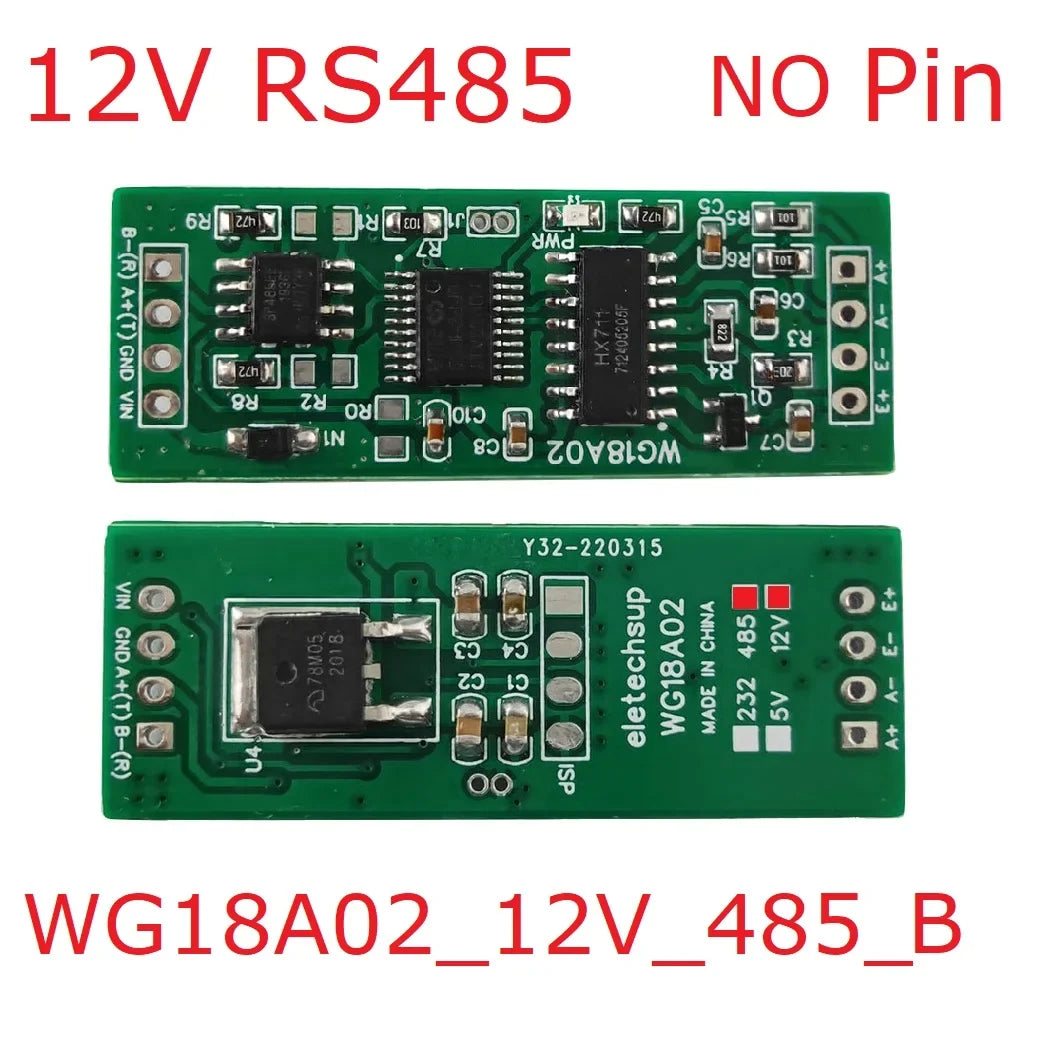 WG18A02 HX711 RS485 Modbus RTU Weight Sensor Module – 24-bit ADC Electronic Scale Board with 5V/12V Input for PLC SCADA