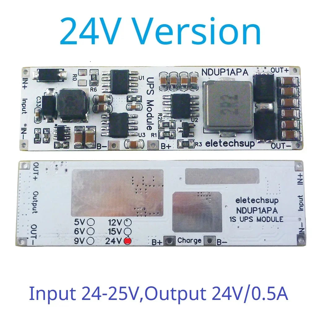 NDUP1APA 15W 2-in-1 UPS Module – 5-24V Uninterruptible Power Supply with 3.7V/4.2V Li-ion Battery Charger & Booster for Router PLC IoT